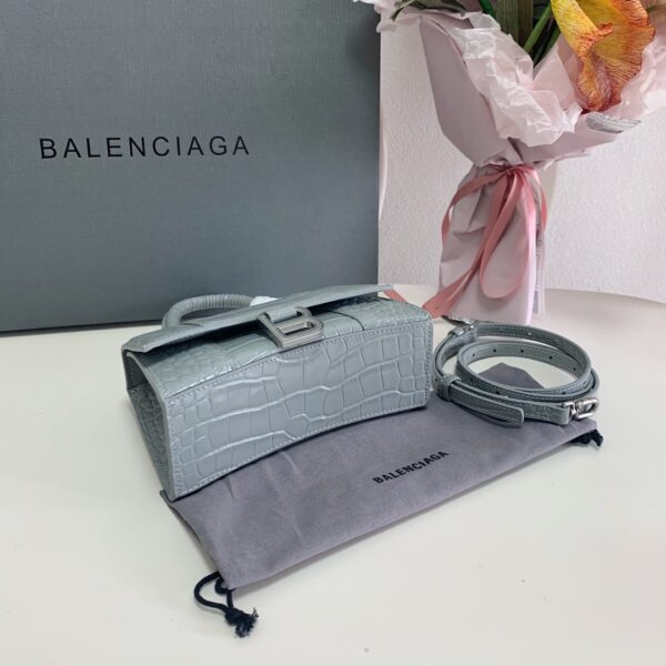 Balenciaga Crocodile Small Hourglass Bag - Gray - Image 4