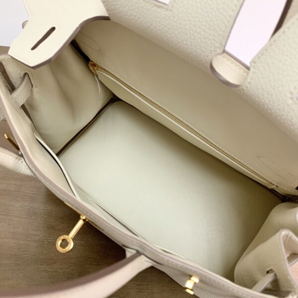 Hermes Birkin Gold Buckle Handbag - Milkshake White - Image 2