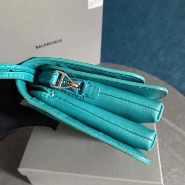 Balenciaga Crocodile Square Box B Bag - Blue - Image 5