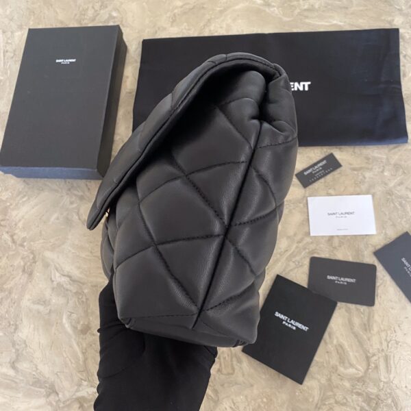 YSL Saint Laurent SADE Puffer Clutch Bag - Black - Image 4