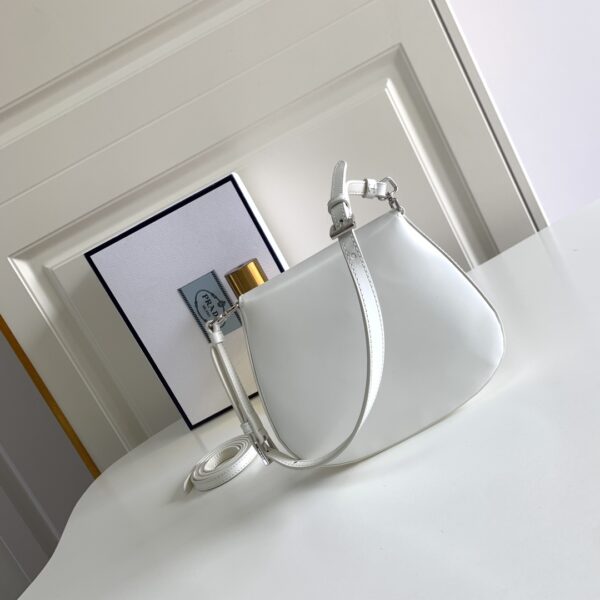 Prada Mini Flap Armpit Bag - White - Image 3