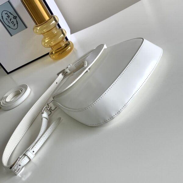 Prada Mini Flap Armpit Bag - White - Image 5