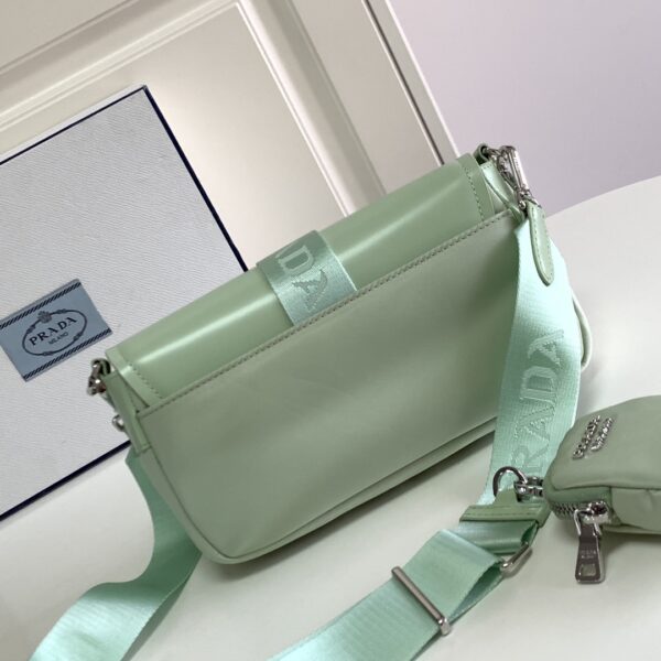 Prada Glossy Leather Shoulder Bag - Green - Image 4