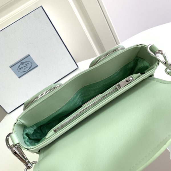 Prada Glossy Leather Shoulder Bag - Green - Image 2