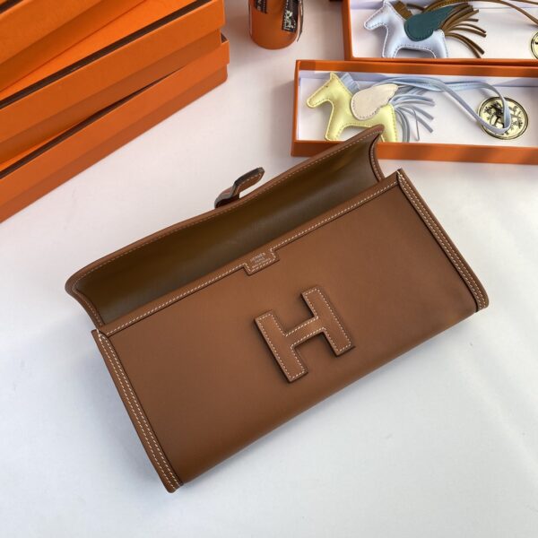 Hermes Jige Elan Clutch - Golden Brown - Image 3