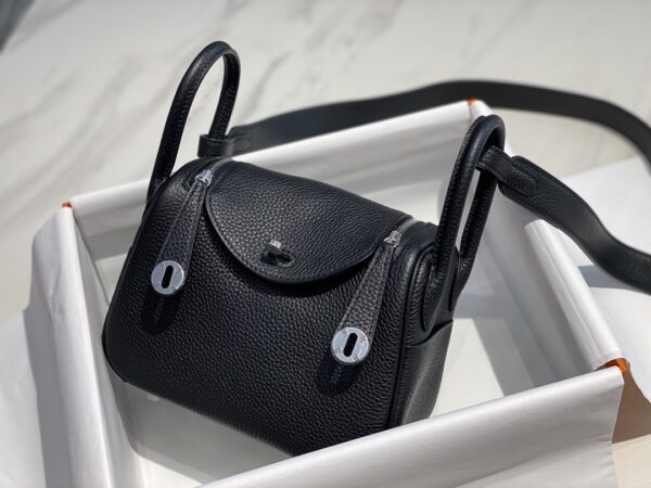 Hermes Mini Lindy Handbags - Black - Image 4