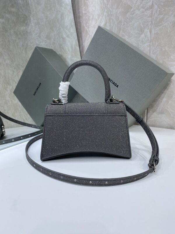 Balenciaga  Heavy-Hitting Small Hourglass Bag - Shimmery Black - Image 5