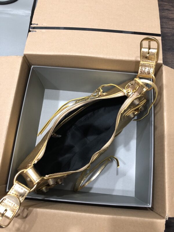Balenciaga Le Cagole Half-Moon Small Armpit Dumpling Bag - Golden - Image 3