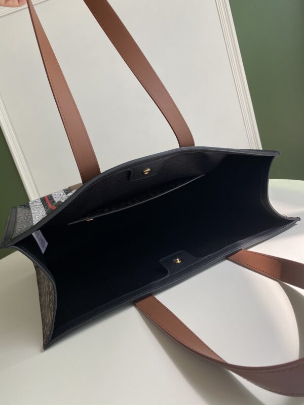 Burberry Monogram Stripe E Canvas Small Tote Bag - Image 2