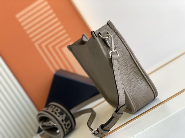 Prada Mini Shoulder Double Strap Bag - Gray - Image 5