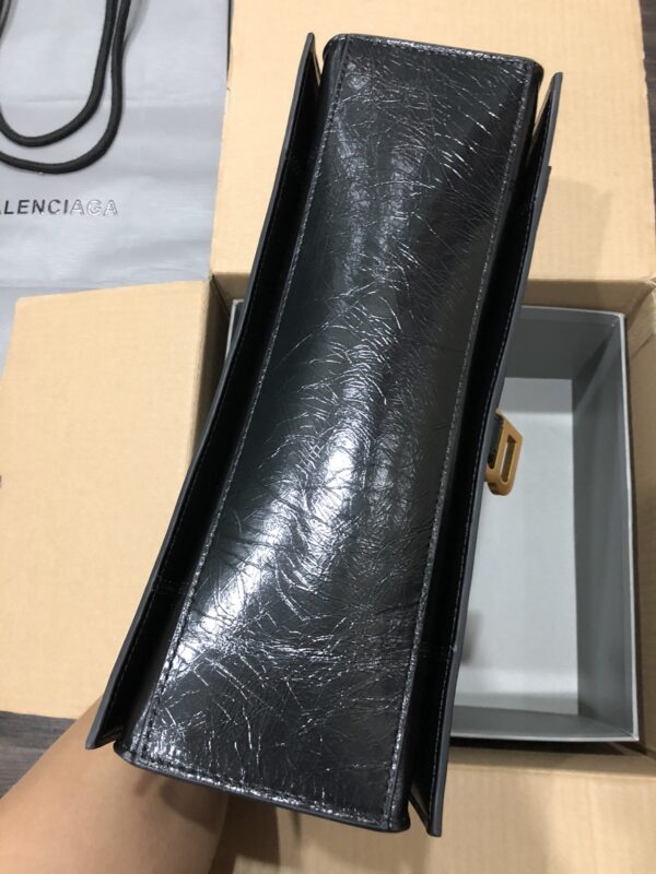 Balenciaga Crush Hourglass Medium Chain Bag - Black/Gold - Image 4