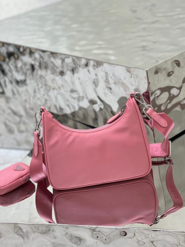 Prada Hobo New Three-In-One Handbag - Pink - Image 4