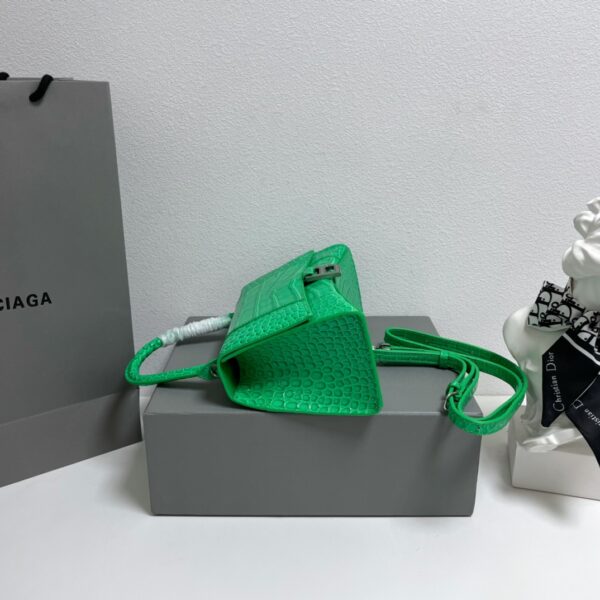 Balenciaga Crocodile Small Hourglass Bag - Green - Image 4