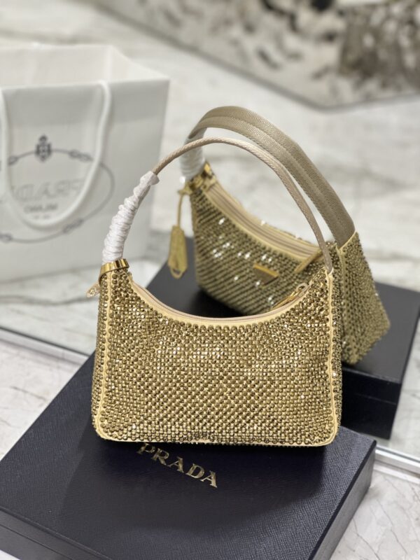 Prada Hobo Diamond Armpit Bag - Gold - Image 5