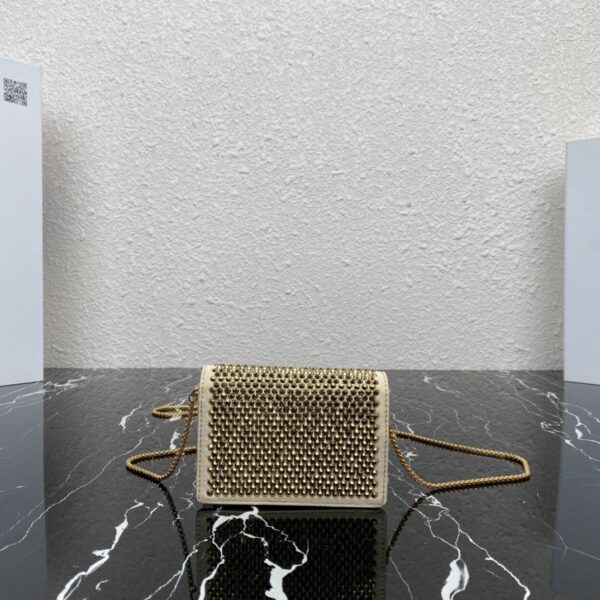 Prada Gold Necklace Crystal Pouch Bag - Image 5