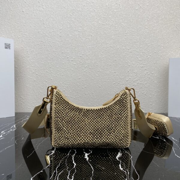 Prada Mini Sparkling Diamond Three-In-One Handbag - Gold - Image 4