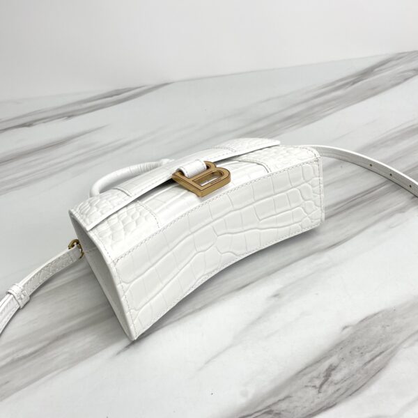 Balenciaga Hourglass Small Bag (Golden Buckle) - White - Image 5