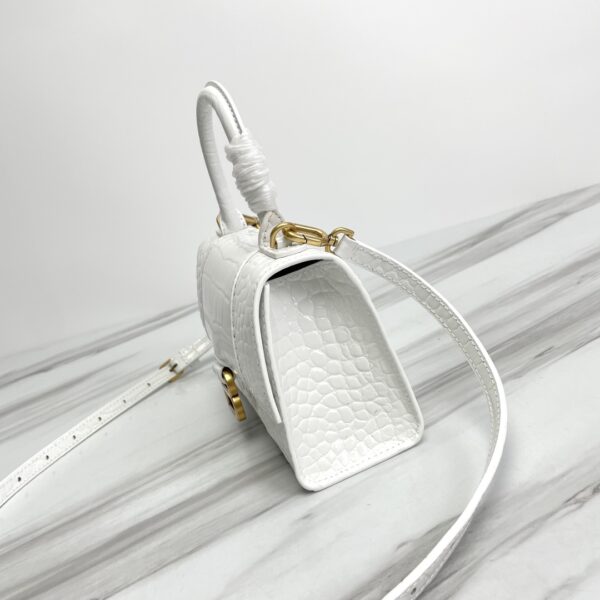 Balenciaga Hourglass Small Bag (Golden Buckle) - White - Image 4