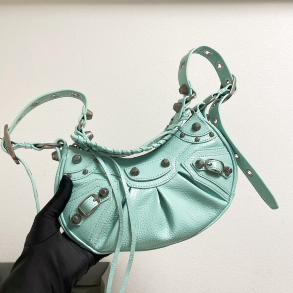 Balenciaga Le Cagole Half-Moon Small Armpit Dumpling Bag - Mint Green - Image 2