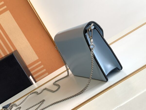 Prada Large Triangular Flip Cover Handbag - Blue - Image 5