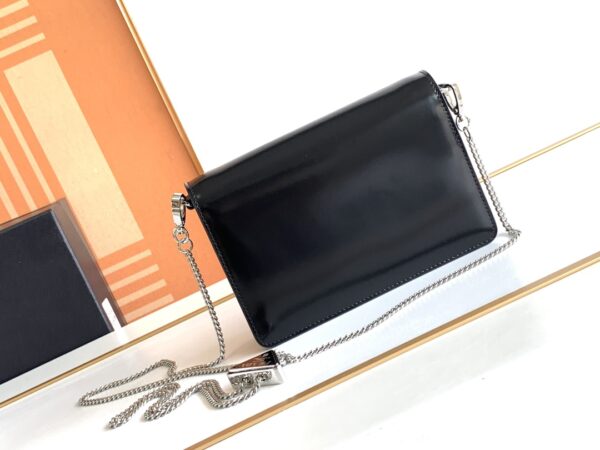 Prada Large Triangular Flip Cover Handbag - Black - Image 4