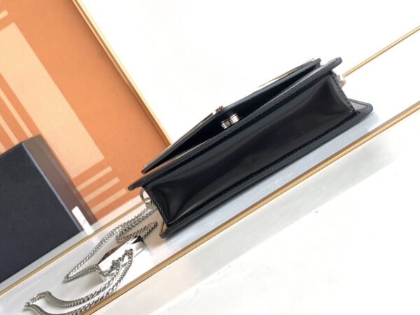 Prada Large Triangular Flip Cover Handbag - Black - Image 3