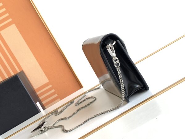 Prada Large Triangular Flip Cover Handbag - Black - Image 5