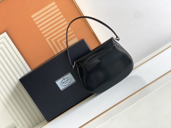 Prada Small Armpit Bag - Flip Black - Image 5