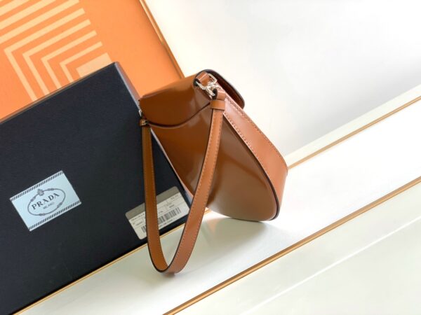 Prada Small Armpit Bag - Clamshell Caramel - Image 4