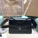Bulgari Maxi Chain Small Lambskin Crossbody Bag - Black