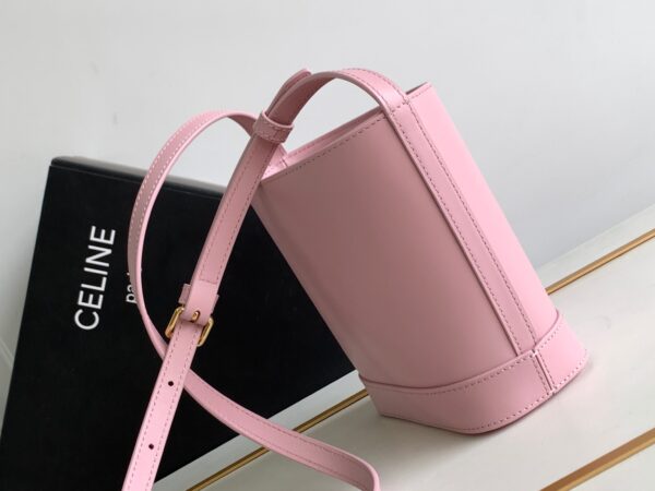 Celine Cuir Triomphe Mini Smooth Cow Leather Bucket Bag - Pink - Image 5