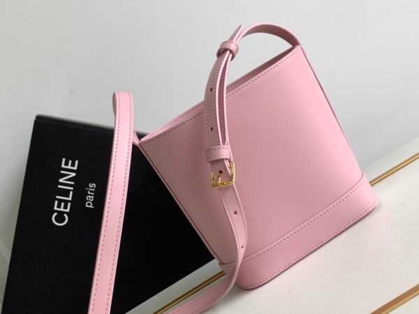 Celine Cuir Triomphe Mini Smooth Cow Leather Bucket Bag - Pink - Image 4