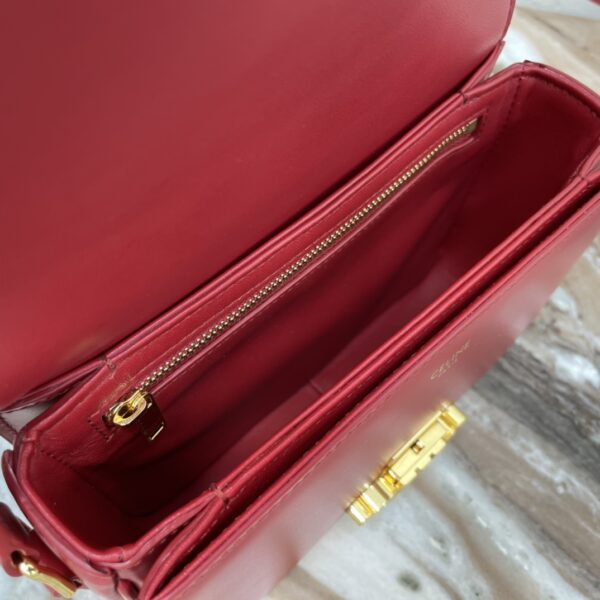 Celine Teen Triomphe Canvas And Calfskin Handbag - Red - Image 2