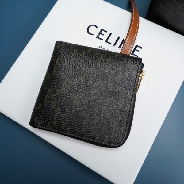 Celine Triomphe Logo Embossed Calfskin Cube Handbag - Image 3