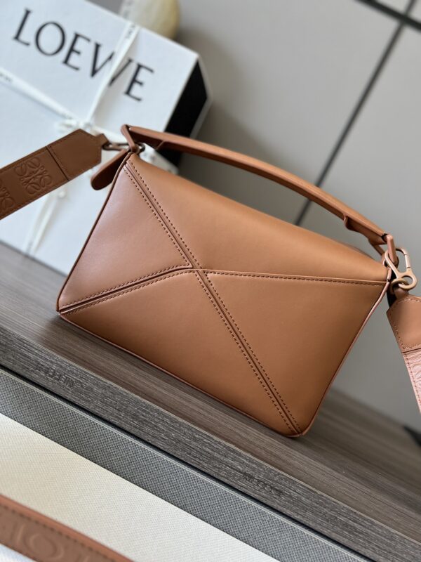 Celine Loewe Satin Cow Leather Puzzle Small Handbag - Brown - Image 2