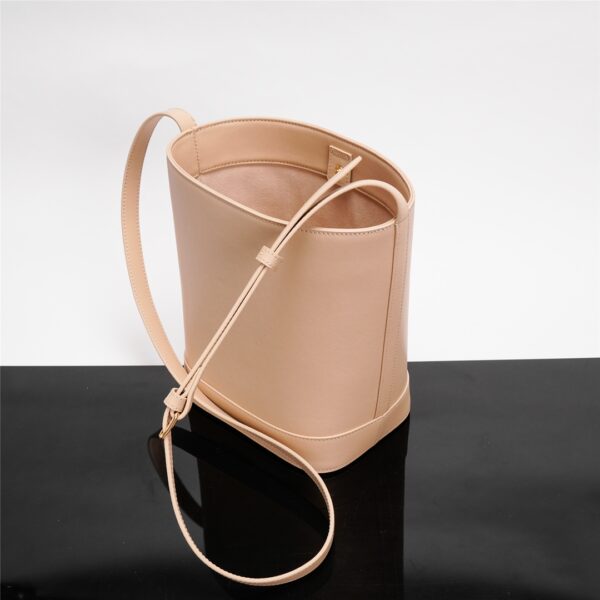 Celine Cuir Triomphe Small Smooth Cow Leather Bucket Bag - Peach - Image 3