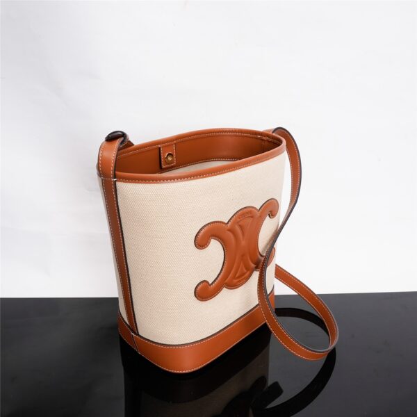 Celine Cuir Triomphe Small Smooth Cow Leather Bucket Bag - Image 5