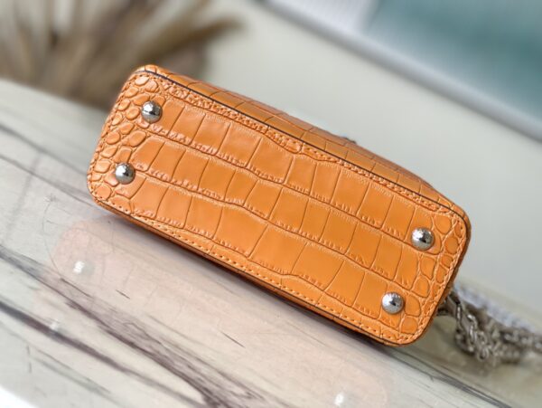 Louis Vuitton Orange Mini Crocodile Handbag - Image 5