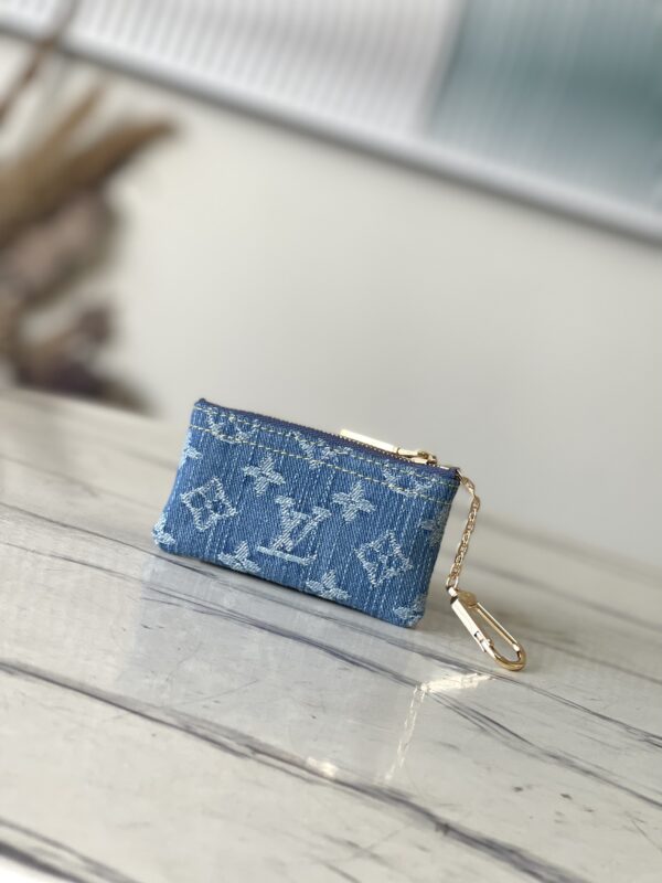 Louis Vuitton  Blue Denim Denim Key Bag - Image 4