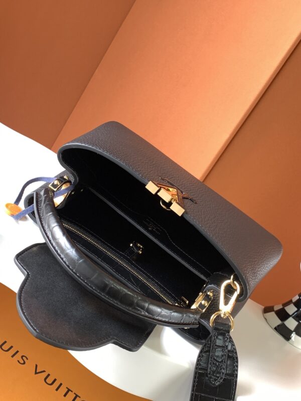 Louis Vuitton Caucine Crocodile Handle Handbag - Black - Image 2