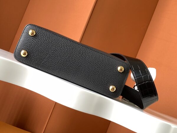 Louis Vuitton Caucine Crocodile Handle Handbag - Black - Image 3
